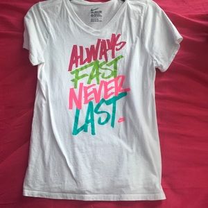 A girls white nike tee